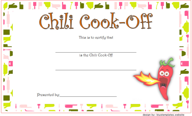 chili cook off certificate template free, chili cook off award certificate template, 1st place chili cook off certificate, free chili cook off winner certificate template, chili cook off participation certificate template, free printable chili cook off award certificate template