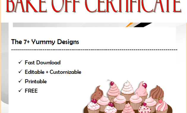 bake off certificate template, great british bake off certificate, bake off winner certificate, bake off champion certificate, bake off award certificate
