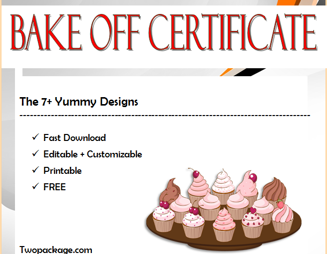 7+ Bake Off Certificate Template Free Printables (2021 Sweet Designs)