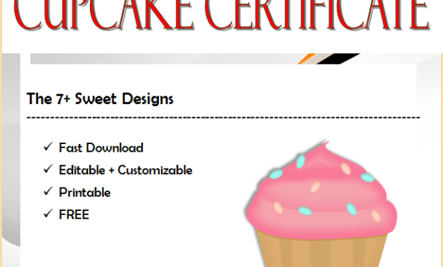 free cupcake gift certificate template, cupcake wars certificate, cupcake wars winner certificate, cupcake wars certificate of participation