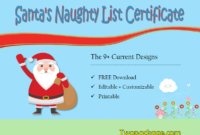 9+ Santa Naughty List Certificate Templates Free Download
