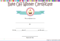Bake Off Winner Certificate Template FREE Printable 2