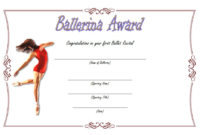 Ballerina Award Certificate Template Free Printable 1