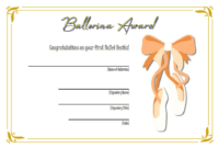 Ballerina Award Certificate Template Free Printable 2