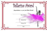 Ballerina Award Certificate Template Free Printable 3