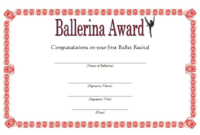 Ballerina Award Certificate Template Free Printable 4