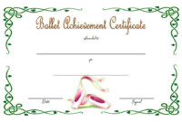 Ballet Certificate of Achievement Template Free 1