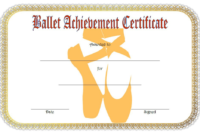 Ballet Certificate of Achievement Template Free 2