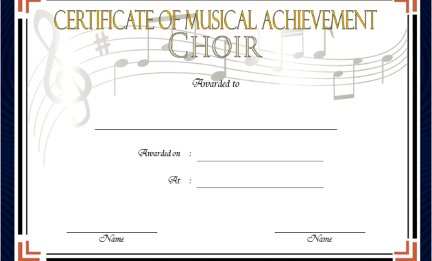 choir award certificate template, choir certificate of participation template, certificate of musical achievement for choir, free choir certificate template, choir certificates free, children's choir certificates