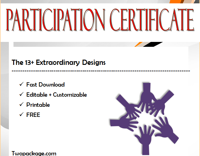 13+ Certificate of Participation Template Word FREE Download