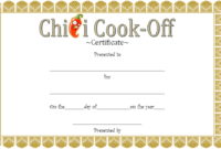 Chili Cook Off Certificate Template FREE 3