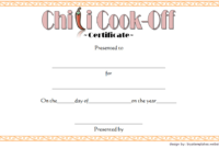 Chili Cook Off Certificate Template Free 2