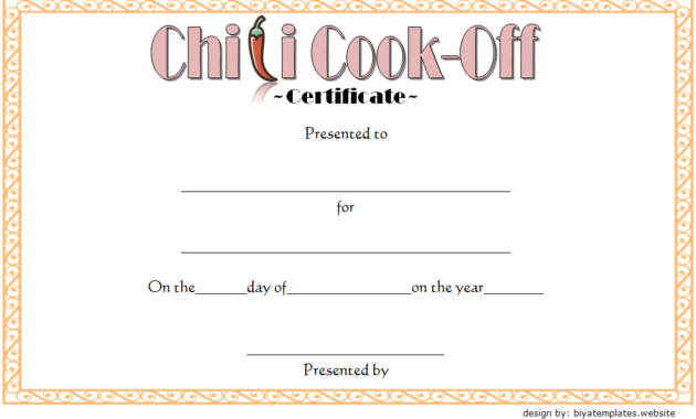 chili cook off certificate template free, chili cook off award certificate template, 1st place chili cook off certificate, free chili cook off winner certificate template, chili cook off participation certificate template, free printable chili cook off award certificate template