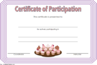 Cupcake Wars Certificate of Participation Template FREE 2