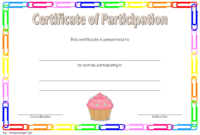 Cupcake Wars Certificate of Participation Template FREE 3