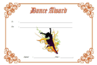Dance Award Certificate Template Free Printable 1