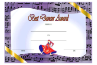 Dance Award Certificate Template Free Printable 3