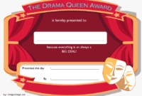 Drama Queen Award Certificate Template FREE Printable 2