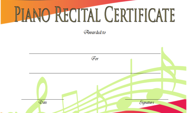 piano certificate template, piano recital certificate template, piano exam certificate template, piano certificate free printable, piano recital certificate free printable