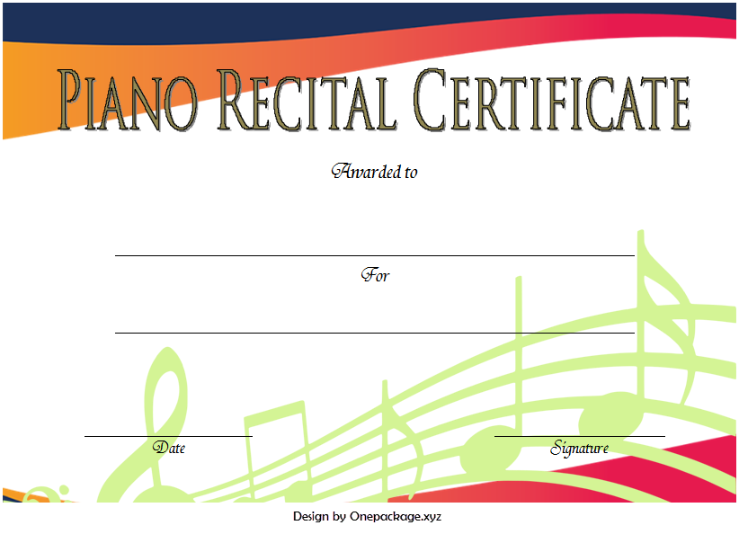 piano certificate template, piano recital certificate template, piano exam certificate template, piano certificate free printable, piano recital certificate free printable