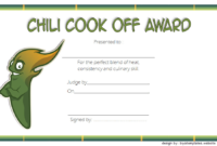 Free Chili Cook Off Award Certificate Template 1