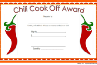 Free Chili Cook Off Award Certificate Template 2
