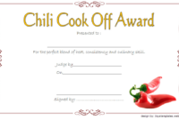 Free Chili Cook Off Award Certificate Template 4