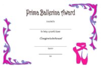 Free Printable Ballet Certificate Template (Version 2)