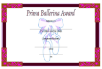 Free Printable Ballet Certificate Template (Version 3)