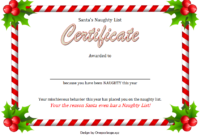 Free Santa Naughty List Certificate Template 1
