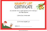 Naughty List Certificate Template Free Printable 1