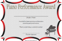 Piano Certificate Template Free Download 2
