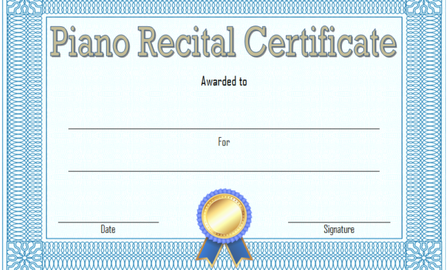 piano certificate template, piano recital certificate template, piano exam certificate template, piano certificate free printable, piano recital certificate free printable