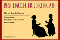 free printable best daughter certificate, best daughter in the world certificate, best daughter award certificate, world's best daughter certificates free, worlds best daughter certificate