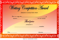 3rd Winner Writing Contest Certificate Template FREE