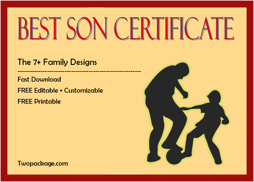 world's best son certificate, best son award certificate, best son ever certificate, printable best son certificate
