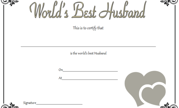 world's best husband certificate template, best husband award certificate free, best husband ever certificate, best husband certificate template, free printable best husband certificate