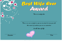 Best Wife Award Certificate Template Free 1