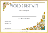 Best Wife Award Certificate Template Free 2