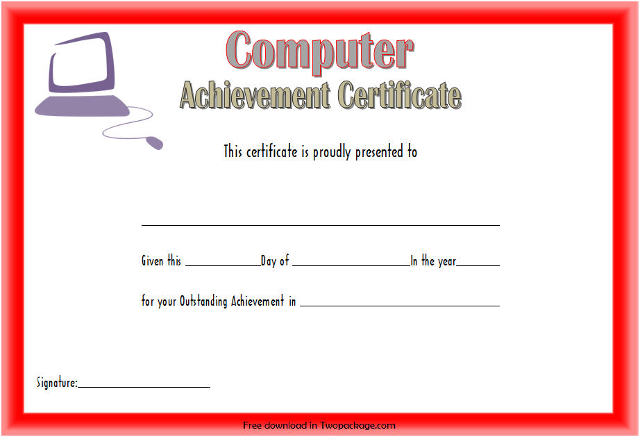 computer certificate template word, computer award certificate template, computer training certificate template, computer programming certificate