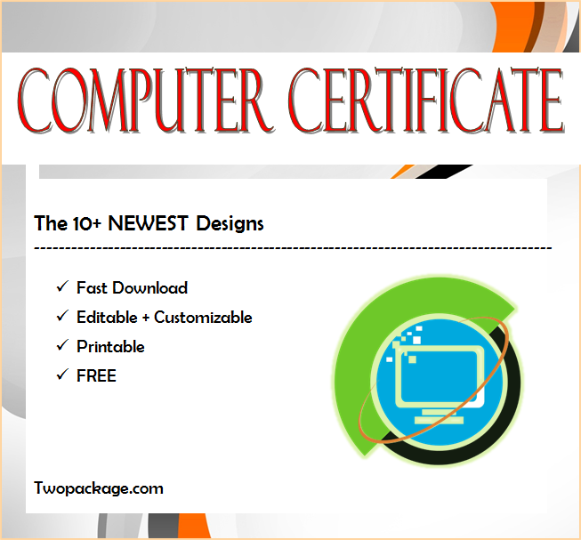 computer certificate template word, computer award certificate template, computer training certificate template, computer programming certificate