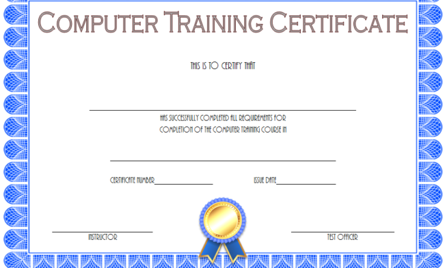 computer certificate template word, computer award certificate template, computer training certificate template, computer programming certificate