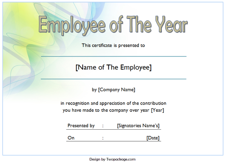 Employee of The Year Certificate Free Download: 2021 Editable Designs