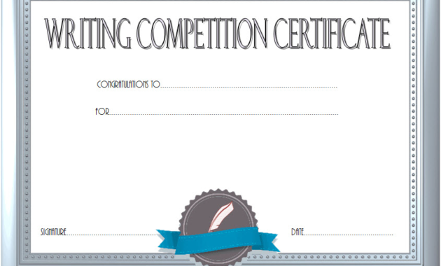 writing certificate template, writing competition certificate template, creative writing certificate template, essay writing competition certificate, writing contest certificate template