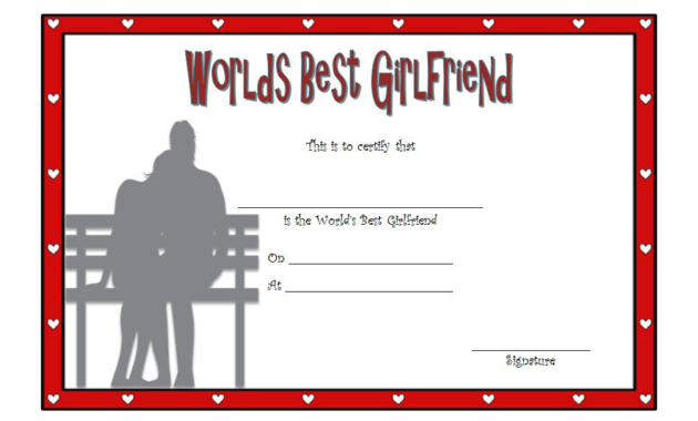 best girlfriend certificate template, best girlfriend certificate printable, best girlfriend award certificate template, best girlfriend in the world certificate