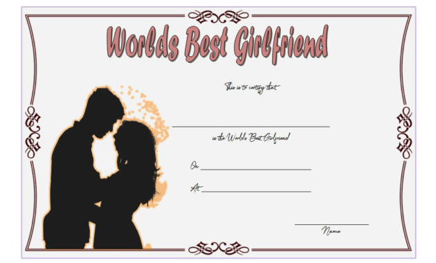 best girlfriend certificate template, best girlfriend certificate printable, best girlfriend award certificate template, best girlfriend in the world certificate