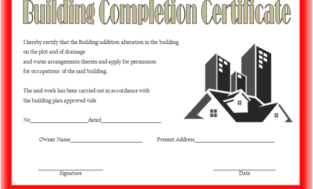 certificate of completion construction template, construction certificate of completion template, building certificate of completion template, construction training certificate template, construction vesting certificate template, construction certificate template