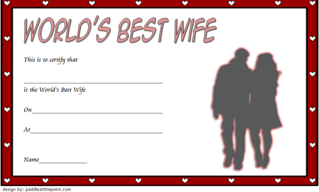 world's best wife certificate template, best wife award certificate, best wife in the world certificate, best wife certificate online