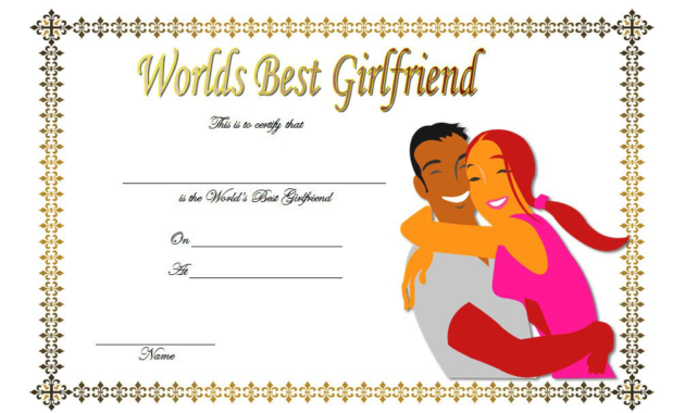 best girlfriend certificate template, best girlfriend certificate printable, best girlfriend award certificate template, best girlfriend in the world certificate