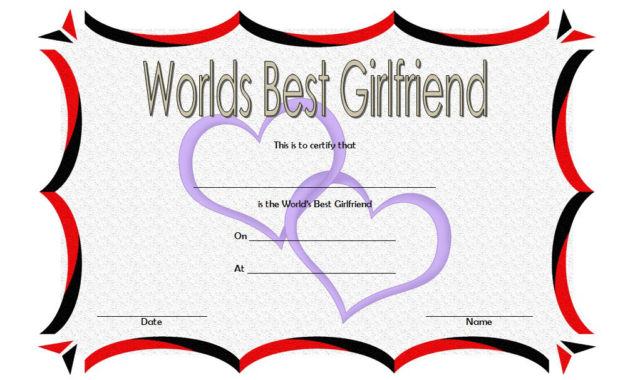 best girlfriend certificate template, best girlfriend certificate printable, best girlfriend award certificate template, best girlfriend in the world certificate